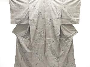 草花模様織り出し本場泥大島紬着物(9マルキ)